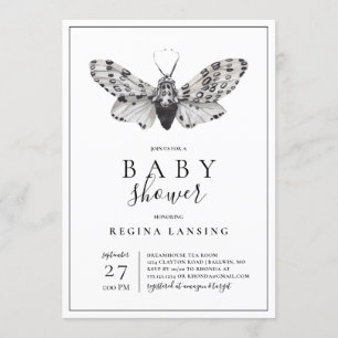 Invitation Le Baby shower de l'amour noir et blanc pour toi