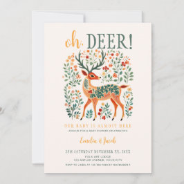 Invitation Le Baby shower de Noël "Oh Deer"