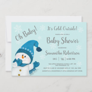 Invitation Le Baby shower de petit motoneige Il fait froid de