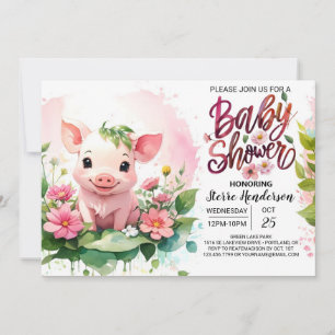 Invitation Le Baby shower de Piglet's Farmyard Paradise
