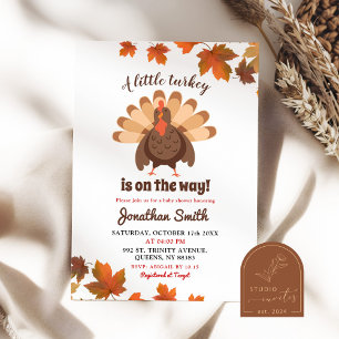 Invitation Le Baby shower de Thanksgiving de Little Turkey