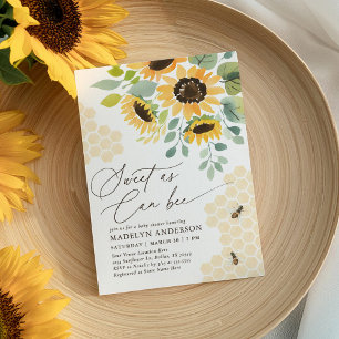 Invitation Le Baby shower de tournesol Can Bee