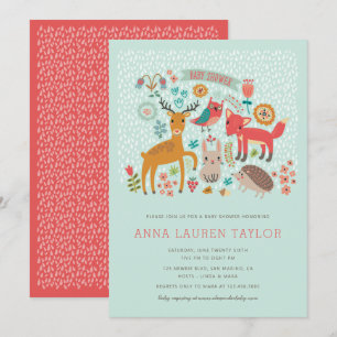 Invitation Le Baby shower des animaux des bois