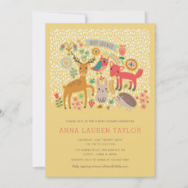 Invitation Le Baby shower des animaux des bois