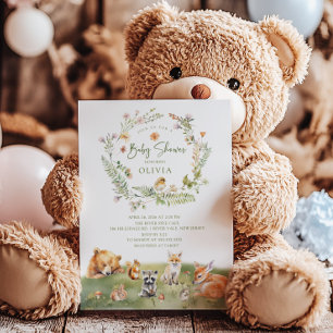 Invitation Le Baby shower des animaux des bois