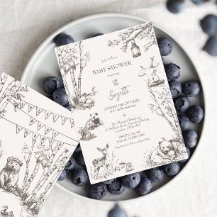 Invitation Le Baby shower des animaux des bois