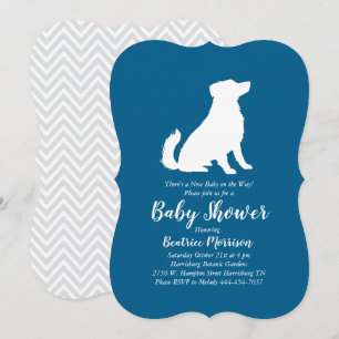 Invitation Le Baby shower des bergers australiens Blue Boy