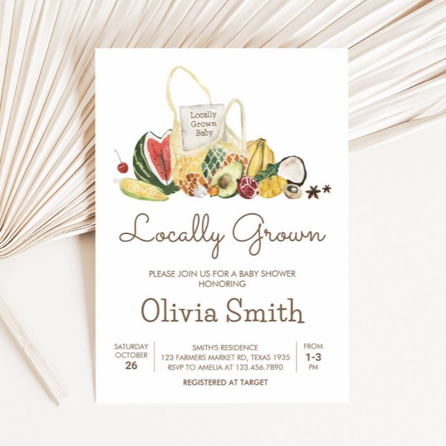 Invitation Le Baby shower des fermiers cultivés localement (Farmers Market Baby Shower Invitation
)
