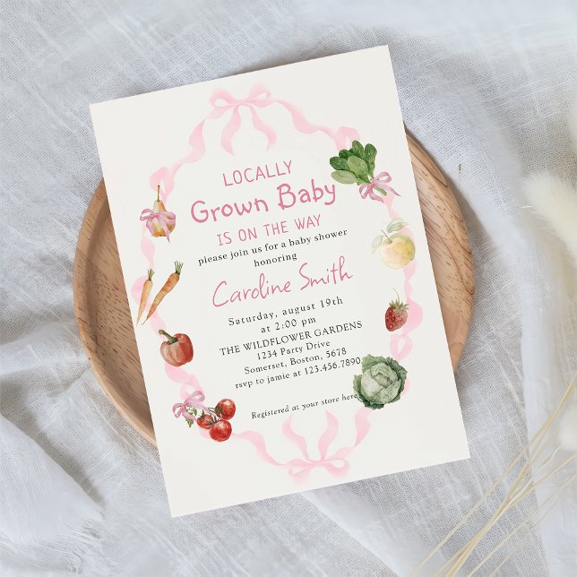 Invitation Le Baby shower des fermiers cultivés localement (Créateur téléchargé)