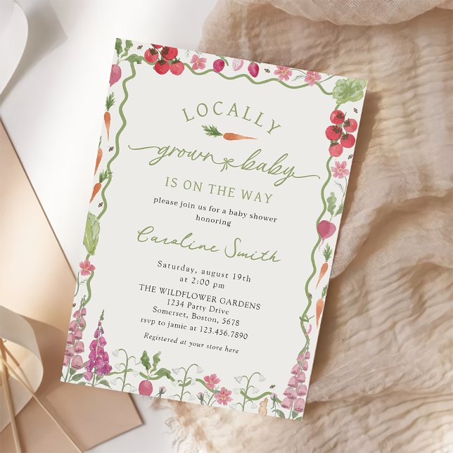 Invitation Le Baby shower des fermiers cultivés localement (Créateur téléchargé)