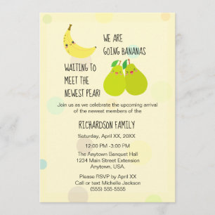 Invitation Le Baby shower des jumeaux neutres sans sexe pour 