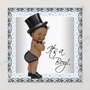 Invitation Le Baby shower des petits garçons ethniques