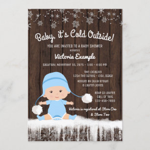 Invitation Le Baby shower d'hiver des Garçons Bébé