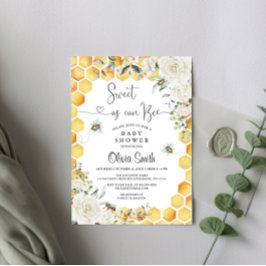 Invitation Le Baby shower Floral Blanc Peut Être Doux