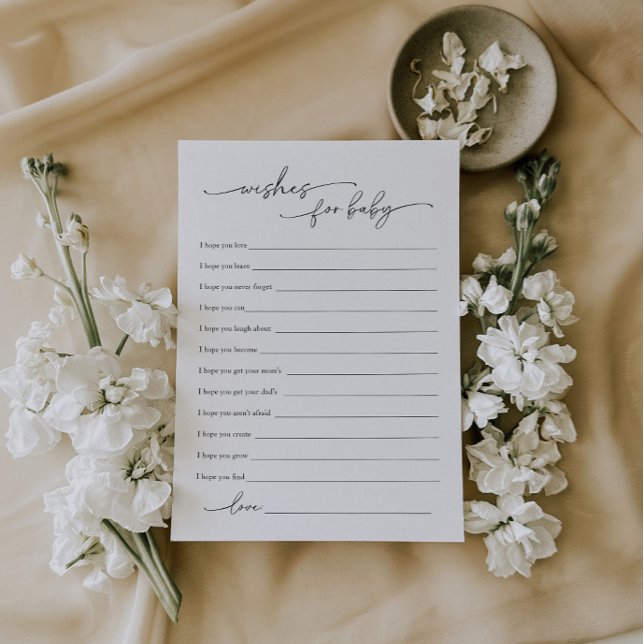 Invitation Le Baby shower Minimal Moderne Souhaite Pour La Ca (Créateur téléchargé)