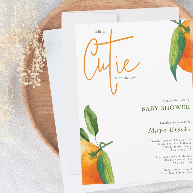 Invitation Le Baby shower Modern Little Cutie est sur le chem (Créateur téléchargé)