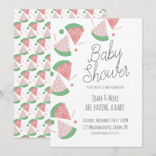 Invitation Le Baby shower moderne Watermelon Sprinkings Confe