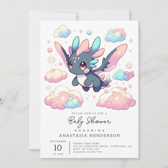 Invitation Le Baby shower mythique du dragon (Devant)
