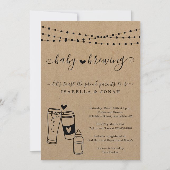 Invitation Le Baby shower neutre de genre du couple de brasse (Devant)