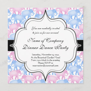 Invitation Le baby shower ou le genre d'éléphants indiquent