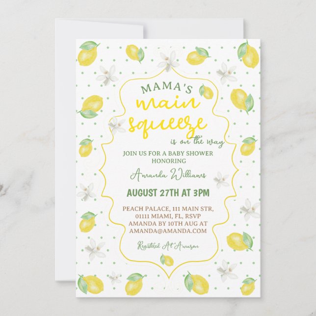 Invitation Le Baby shower principal de Mama (Devant)