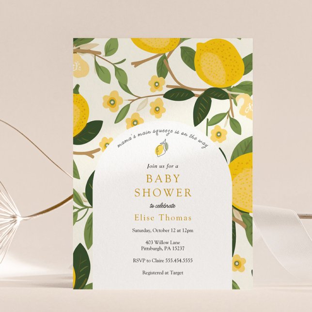 Invitation Le Baby shower principal de Squeeze de Lemon Mama (Créateur téléchargé)