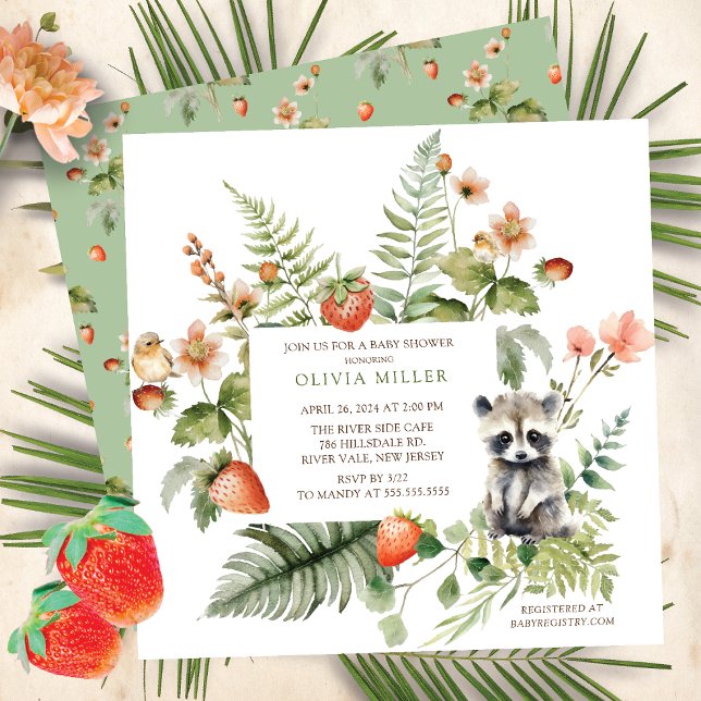 Invitation Le Baby shower Raccoon de la nature (Créateur téléchargé)