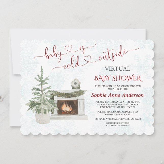 Invitation Le Baby shower Virtuel Par Mail Baby Est Froid Deh (Devant)
