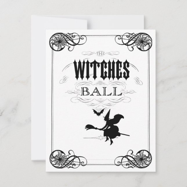 Invitation Le bal de sorcière de la fête des costumes d'Hallo (Devant)
