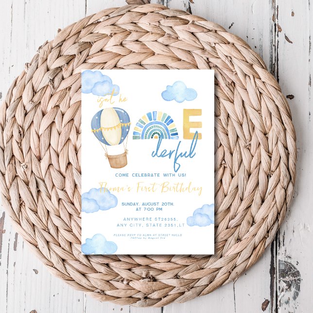 Invitation Le ballon à air chaud n'est-il pas le 1er annivers (Créateur téléchargé)