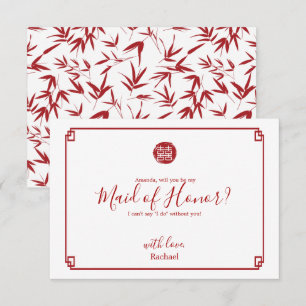 Invitation Le Bambou rouge sera-t-il ma servante d'honneur ?