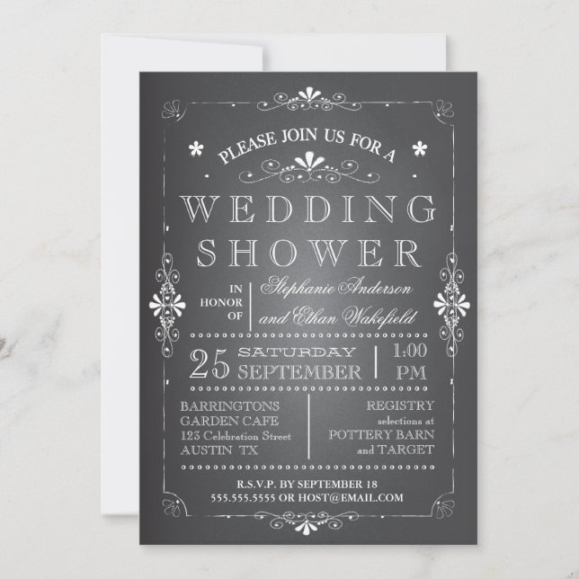 Invitation Le beau tableau couple le wedding shower (Devant)