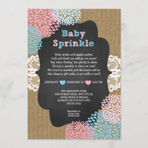 Invitation Le bébé bleu rose arrosent