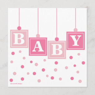 Invitation Le BÉBÉ bloque assez dans le baby shower rose de