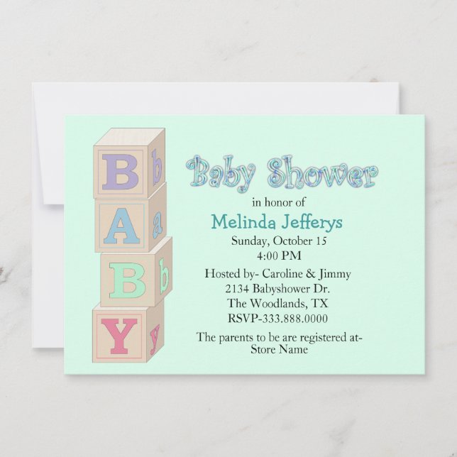 Invitation Le bébé bloque l'invitation faite sur commande de (Devant)