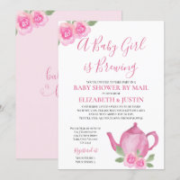 Le bébé brasse du Baby shower de théière rose par