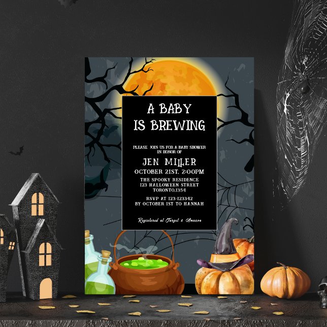 Invitation Le bébé brasse le baby shower d'automne d'Hallowee (Créateur téléchargé)