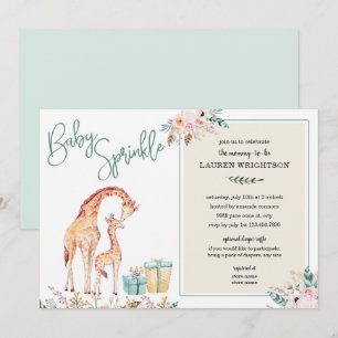 Invitation Le bébé de girafe de Boho arrosent le genre neutre