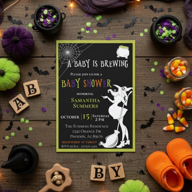 Invitation Le bébé d'Halloween brasse le Baby shower sorcier (Créateur téléchargé)