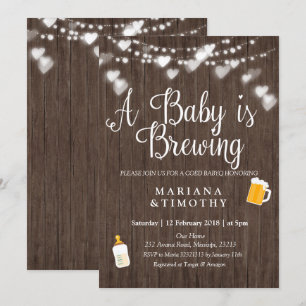 Invitation Le bébé EN BOIS brasse l'invitation de baby shower