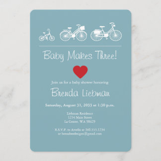Invitation Le Bébé En Fait Trois ! Vélo