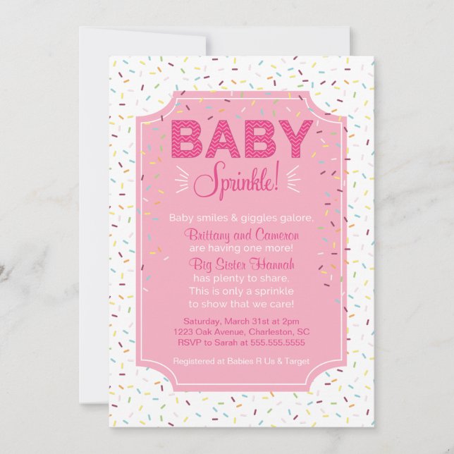 Invitation Le bébé mignon arrosent l'invitation (Devant)