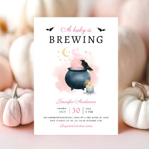 Invitation Le bébé rose brasse le Baby shower d'Halloween