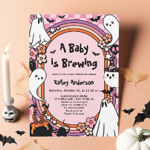 Le bébé rose brasse le Baby shower d'Halloween