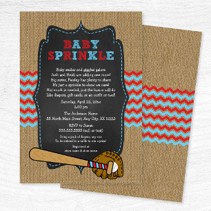 Invitation Le bébé rustique de base-ball baby shower