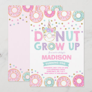 Invitation Le beignet grandissent le beignet et la licorne