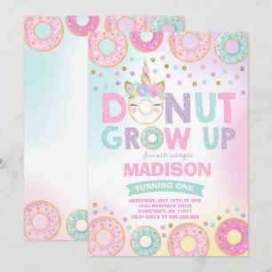 Invitation Le beignet grandissent le beignet et la licorne