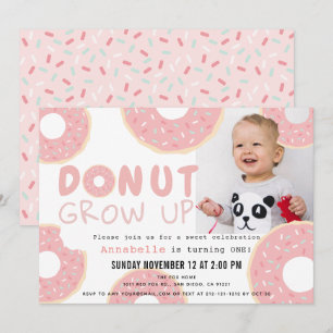 Invitation Le beignet grandissent le ęr anniversaire de photo