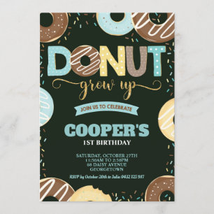 Invitation Le beignet grandissent le ęr garçon de partie de