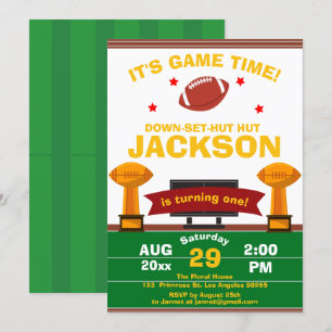 Invitation Le Big One Football Sport Game Field Boy Anniversa